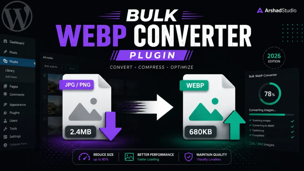 Convert WordPress Images to WebP in Bulk (Free Plugin)